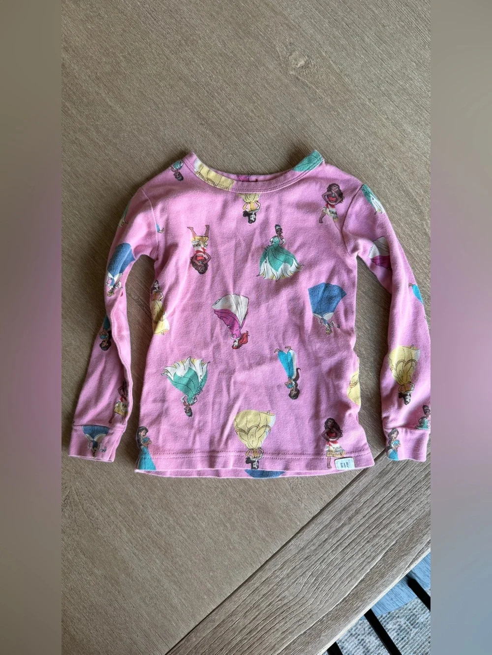 Baby Gap X Disney Princess Ling Sleeved Toddler Girl Pink Pajama Set 4T